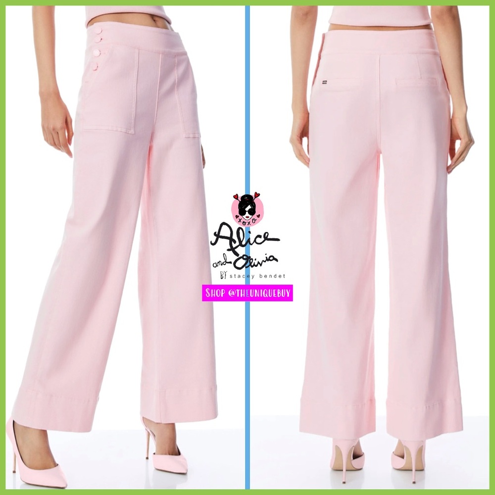 Alice + Olivia Donald Pink High Waisted Jeans